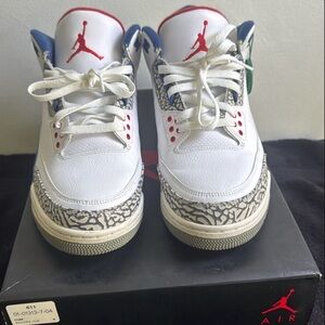 Nike Air Jordan 3 Retro Men’s White/Red Casual Sneakers